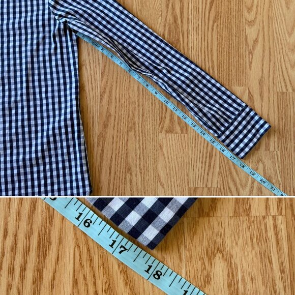 Twik by Simons Top Size XS Button Down Black Gingham Peter Pan White Collar - Picture 10 of 13